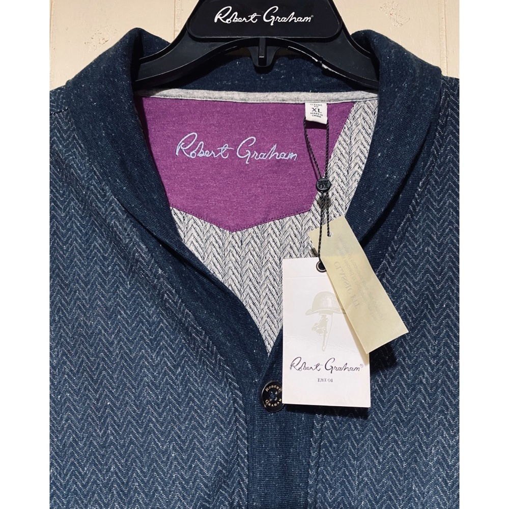 Robert Graham LONG-SLEEVE SHAWL KNIT CARDIGAN